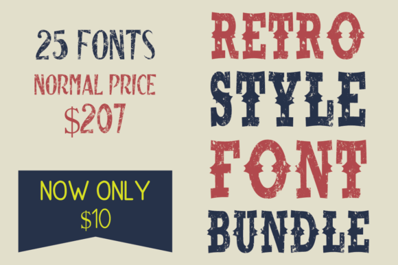 Download Retro Style Font Bundle - Retro style font Collection