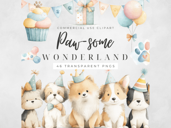 Download Dog Birthday Clipart Watercolor Puppy PN - Dog Collection