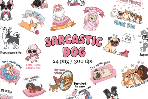 Download Sarcastic Funny Dog Bundle Sublimation - Dog Collection