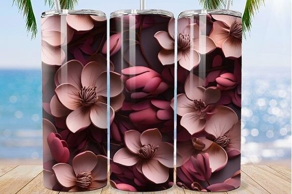 Download Burgundy Blooms Tumbler Artistry - Burgundy blooms Collection